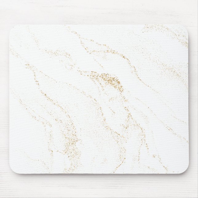 Mousepad Mínimo branco e Ouro mármore (Frente)