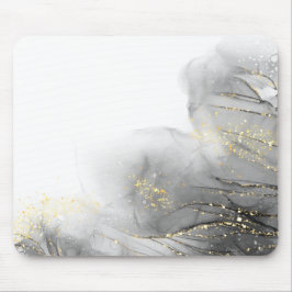 Mousepad Mínimo branco e Ouro mármore