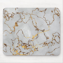 Mousepad Mínimo branco e Ouro mármore