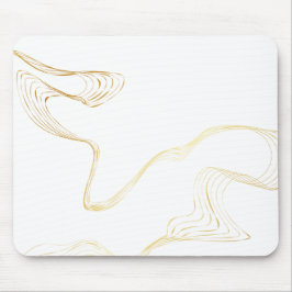 Mousepad Mínimo branco e Ouro mármore