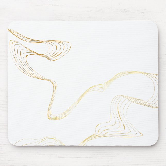 Mousepad Mínimo branco e Ouro mármore (Frente)