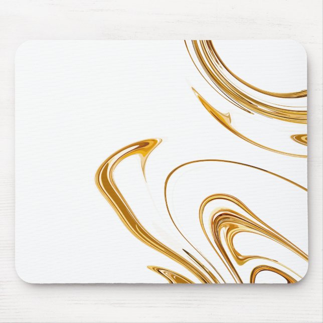 Mousepad Mínimo branco e Ouro mármore (Frente)