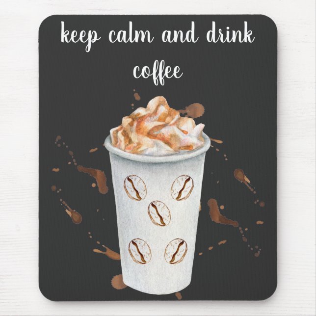 Mousepad Mínimo de café preto e branco (Frente)