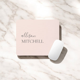 Mousepad Mínimo - Luminosidade De Script Chic - Cor-De-Rosa