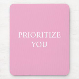 Mousepad Mínimo Priorizar Você Cita Rosa Empoeirado Rosa