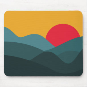 Mousepad Mínimo Sol Peacock Azul e Laranja