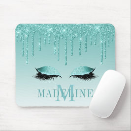 Mousepad Minograma de Lashes Teais Moderno Motivável Lashes