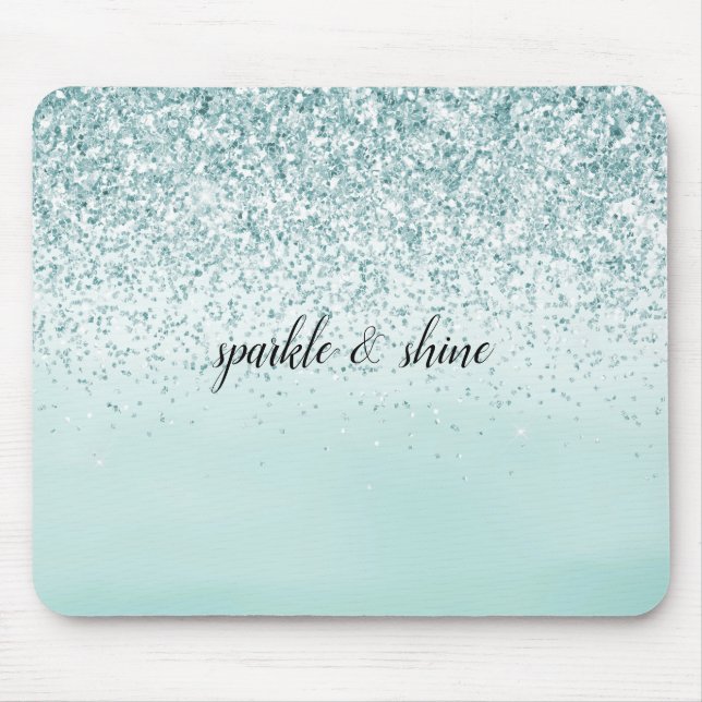 Mousepad Mint Ombre Glitter personalizado (Frente)