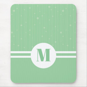 Mousepad Mint verde stripes monograma pastel mínimo