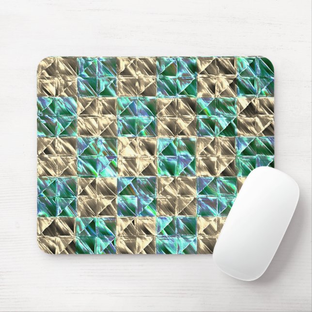 Mousepad Minta seca verde para bege ou azulejo de xadrez ma (Com mouse)