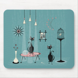 Mousepad Mischefe de Meio século / Cat Red Handed II B