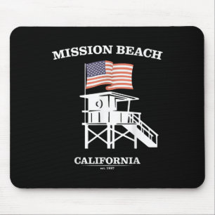 Mousepad Mission Beach Shirt Retro San Diego California Bea