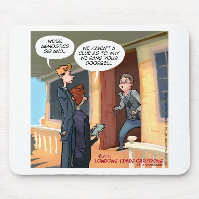 Mousepad Missionários Agnósticos Engraçados (Frente)