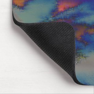 Mousepad Mistura de cor laranja e azul manchada com efeito 