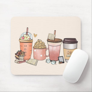 Mousepad Mistura de Livros e Café