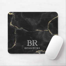 Mousepad Mistura de mármore Dourado de brilho noturno