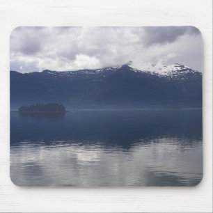 Mousepad Misty Alaskan Sea in Shades of Blue