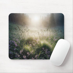 Mousepad Misty Morning Meadow Com Flores Selvagens