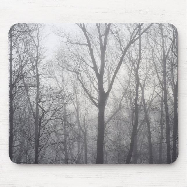 Mousepad Misty Trees Cinza Woodland (Frente)