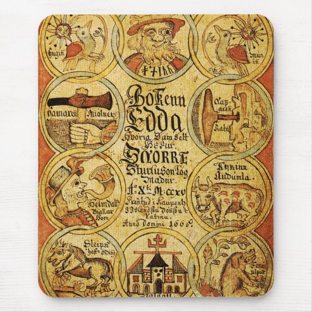Mousepad Mitologia de noruegueses de Edda (Frente)