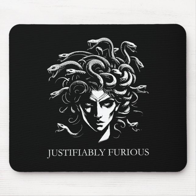 Mousepad Mitologia Grega Medusa, Razoavelmente Furiosa, Fem (Frente)