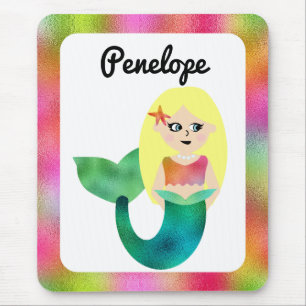 Mousepad Miúdos louros personalizados meninas da sereia da