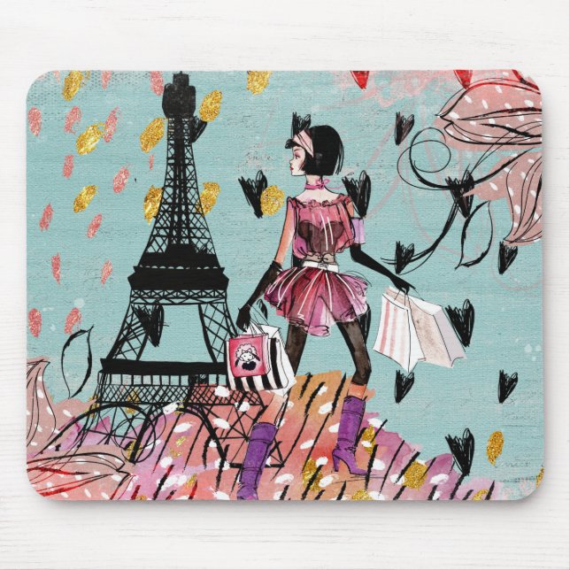 Mousepad Moça de Moda em Paris (Frente)