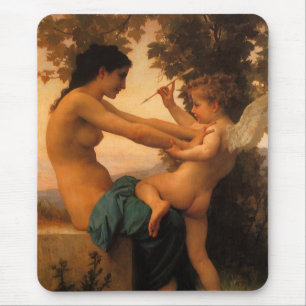 Mousepad Moça defendendo-se de Cupido de Bouguereau