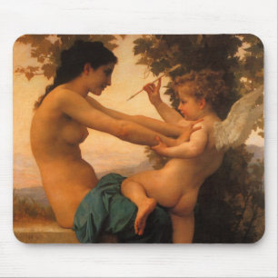 Mousepad Moça defendendo-se de Cupido de Bouguereau