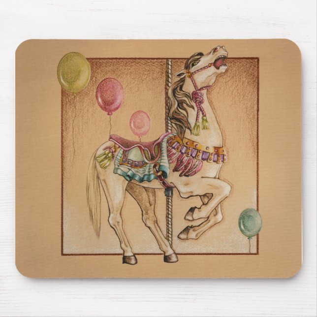 Mousepad Mocas - Feliz Cavalo Carrossel (Frente)