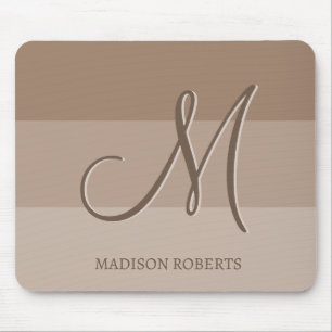 Mousepad Mocha Color Blocks Monograma Personalizado