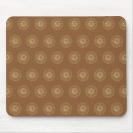 Mousepad Mocha | Golden Zinnia Flower Medallions
