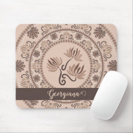 Mousepad Mocha Rococo de Revival Personalizado Dot Mandala