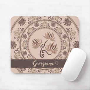 Mousepad Mocha Rococo de Revival Personalizado Dot Mandala