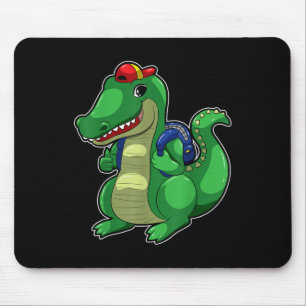 Mousepad Mochila de Crocodilo Engraçado Crocodilo Fofo de V