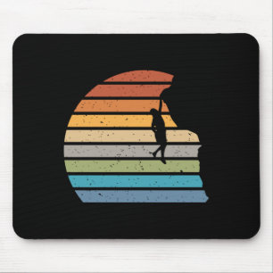 Mousepad Mochileiro de montanha de escalada de rocha pôr do