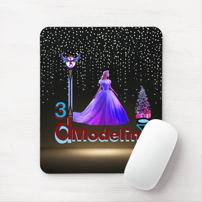 Mousepad Modelagem Bela Cinderela 3D - (Com mouse)