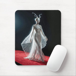 Mousepad Modelo Alien Futurista em Vestido de Teia de Aranh