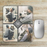 Mousepad Modelo de 4 Fotografias Personalizado com Monogram<br><div class="desc">Mostre 4 das suas fotos favoritas com este mouse personalizado de modelo de fotografia. Ele apresenta o seu monograma desejado no centro, rodeado por 4 fotos escolhidas que você carrega no lugar das fotos de amostra mostradas no modelo de design. É uma forma excelente de desfrutar das fotos favoritas dos...</div>