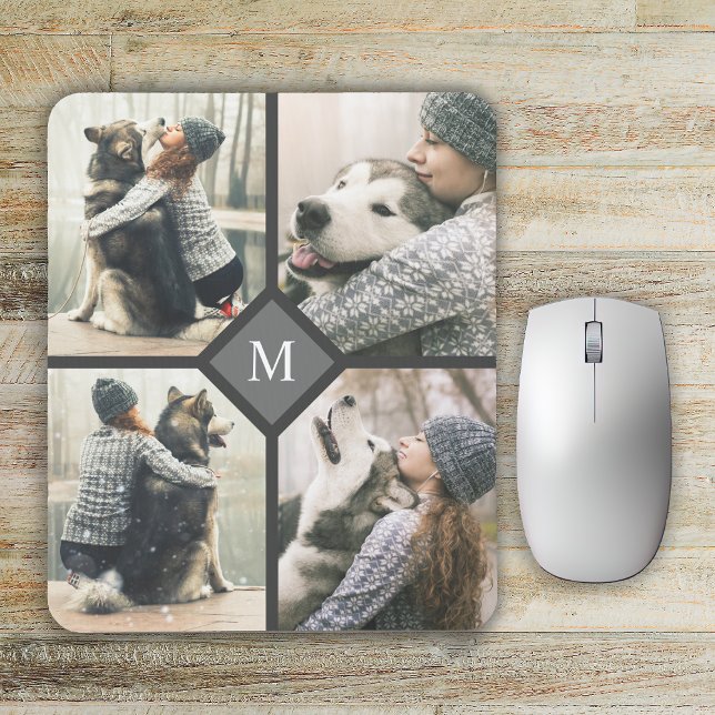 Mousepad Modelo de 4 Fotografias Personalizado com Monogram (Criador carregado)