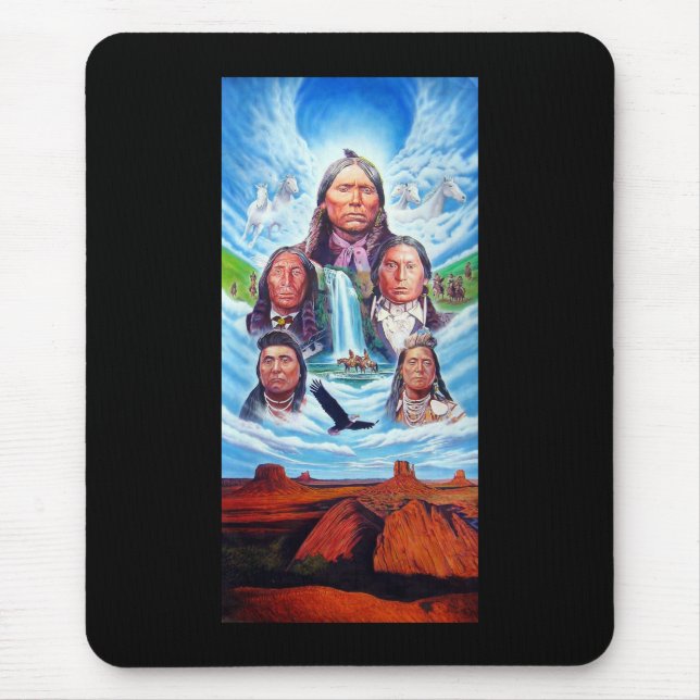 Mousepad Modelo de Americanos nativos de  de Chefes Indiano (Frente)