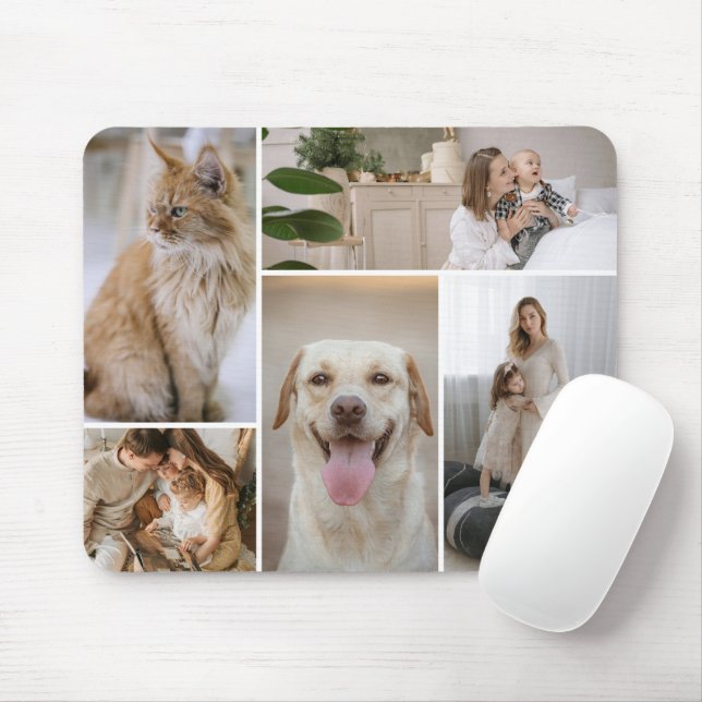 Mousepad modelo de Colagem de Fotografias Personalizado (Com mouse)