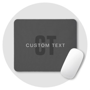 Mousepad Modelo de design de monograma editável cinza escur