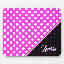 Mousepad Modelo De Nome Personalizado, Rosa E Preto Em Grev