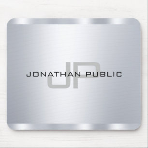 Mousepad Modelo de Olhos Metálicos Monogramas de Faux Silve