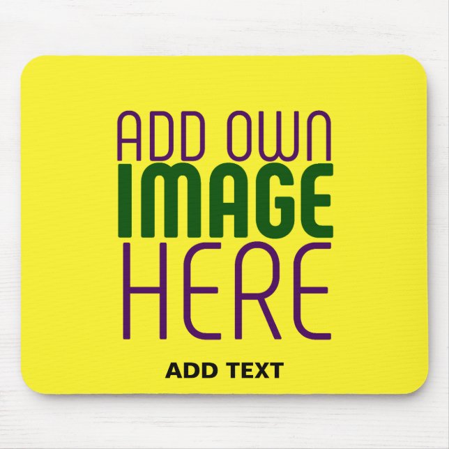 MOUSEPAD MODELO DE TEXTO DE IMAGEM AMARELO BRILHANTE EDITÁV (Frente)