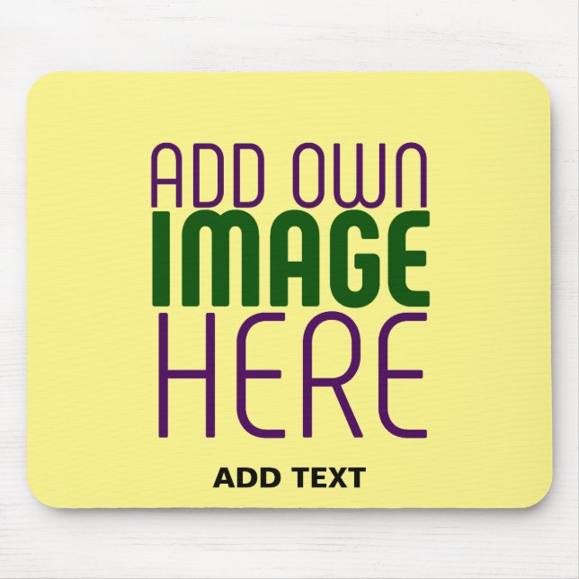 MOUSEPAD MODELO DE TEXTO DE IMAGEM AMARELO PASTEL EDITÁVEL  (Frente)