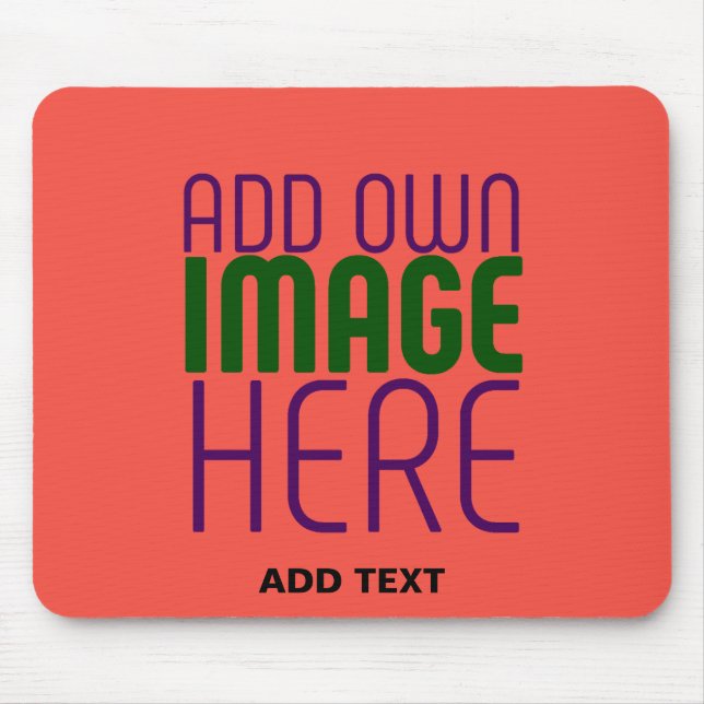 MOUSEPAD MODELO DE TEXTO DE IMAGEM LARANJA VERMELHO EDITÁVE (Frente)