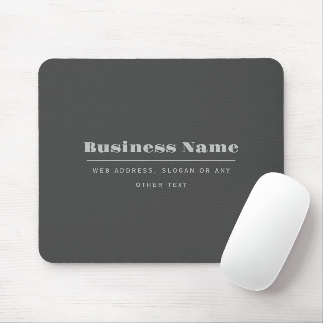 Mousepad Modelo de texto retrô-moderno editável | Cinza esc (Com mouse)