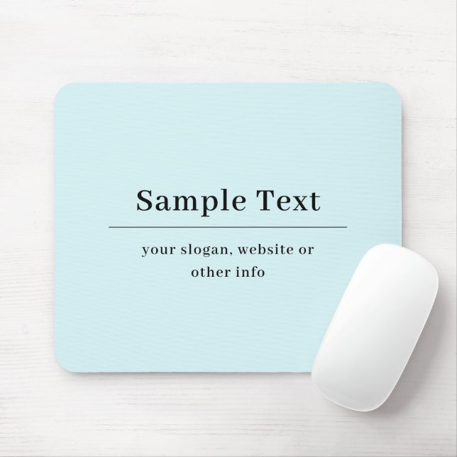 Mousepad Modelo de Texto Simples e Elegante | Azul Claro (Com mouse)